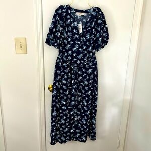 Loft navy floral dress